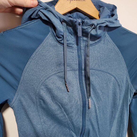 LULULEMON Dance Studio Rib Sleeve Jacket Reversible Slim Petrol Blue Women's 2 - Picture 10 of 16